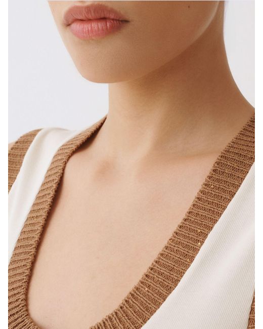 Fabiana Filippi White Cotton Knit Top