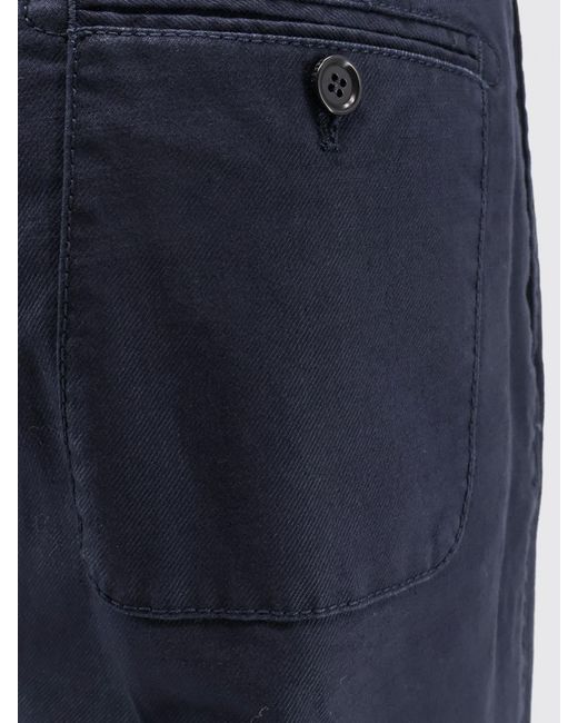 Aspesi Blue Mid-Rise Skinny Cotton Trousers With A Slim Fit