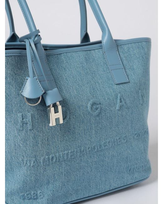 Hogan Blue Denim Tote Bag