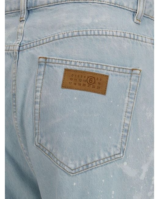 MM6 by Maison Margiela Blue Printed Denim Straight Jeans for men