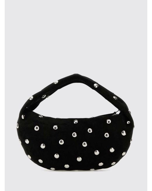 Khaite Black Olivia Studded Suede Bag