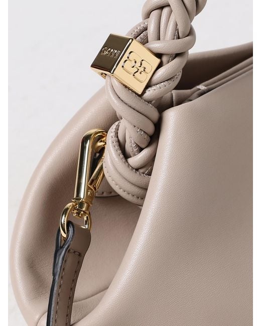 Ganni Natural Leather Top-Handle Shoulder Bag
