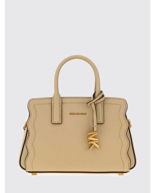 Michael Kors Natural Laila Mini Leather Handbag With Removable Strap