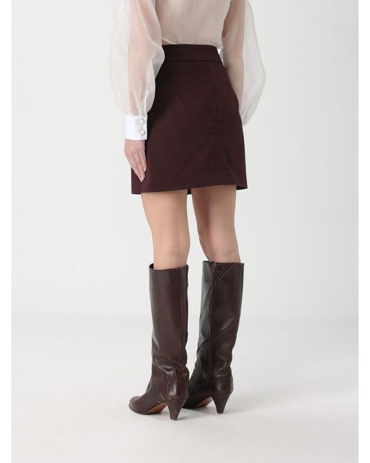 Elisabetta Franchi Brown Stretch Cotton Mini Skirt