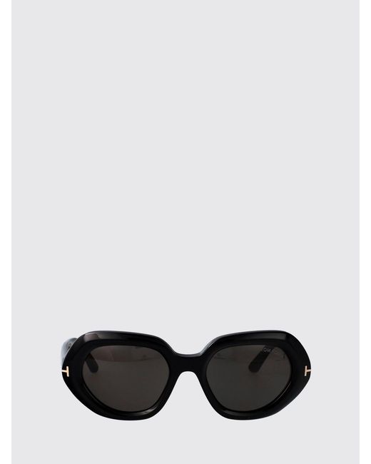 Tom Ford Black Cat-Eye Acetate Sunglasses With Rounded Shape