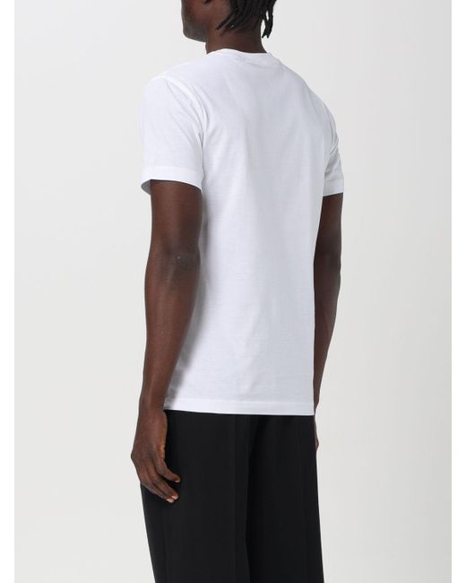 T-shirt in cotone con logo di Burberry in White da Uomo
