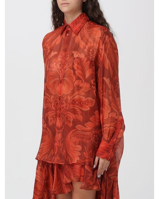 Etro Red Hemdbluse Damen