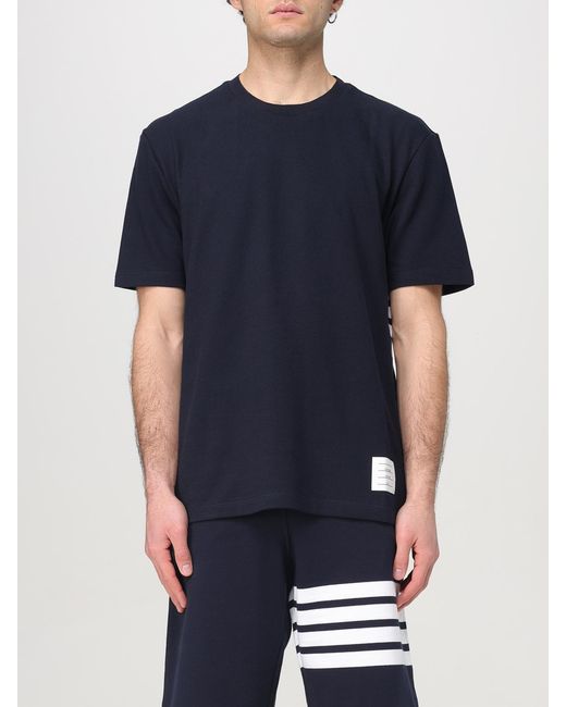 Thom Browne Blue Cotton T-Shirt for men