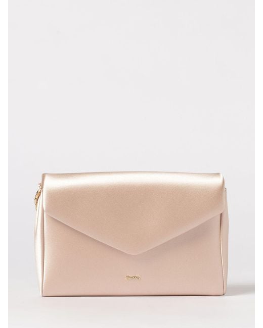 Max Mara Natural Satin Clutch Bag