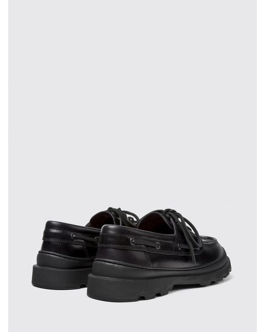 Camper White Brutus+ Leather Boat Shoes for men