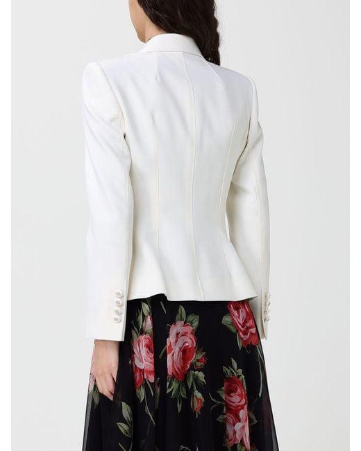 Dolce & Gabbana White Dolce &Amp Gabbana Double-Breasted Virgin Wool Blazer