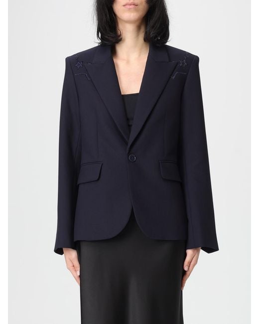 Zadig & Voltaire Blue Zadig &Amp Voltaire Crêpe Blazer With Rhinestones