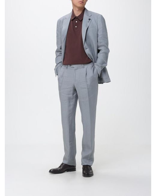 Lardini Blue Single Breasted Linen Dress for men