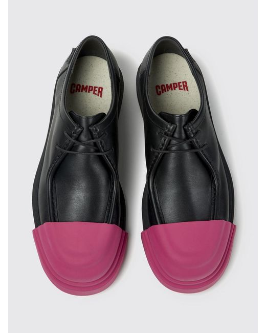 Camper White Junction Smooth Calfskin Leather Derby Shoes With Rubber Toe for men