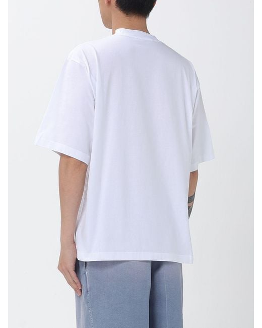 Marni White Cotton T-Shirt With Graphic Print for men