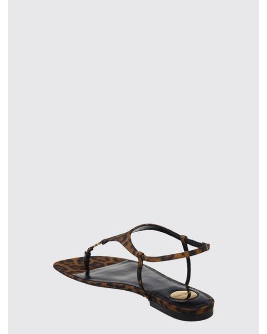 Saint Laurent Black Cassandra Animal Print Viscose Sandals