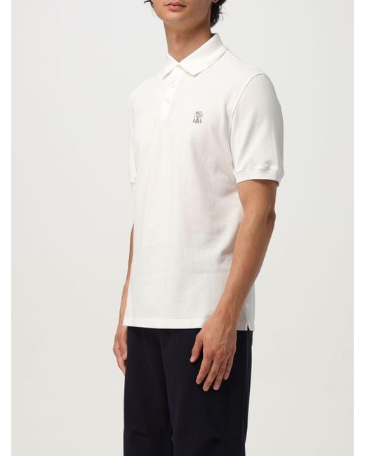 Brunello Cucinelli Polo Herren in White für Herren