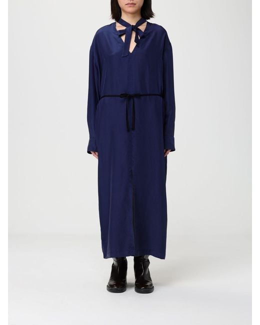 Barena Blue Silk Midi Dress