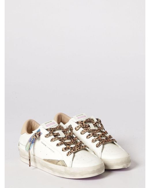 Crime London Natural Sk8 Deluxe Leather Sneakers