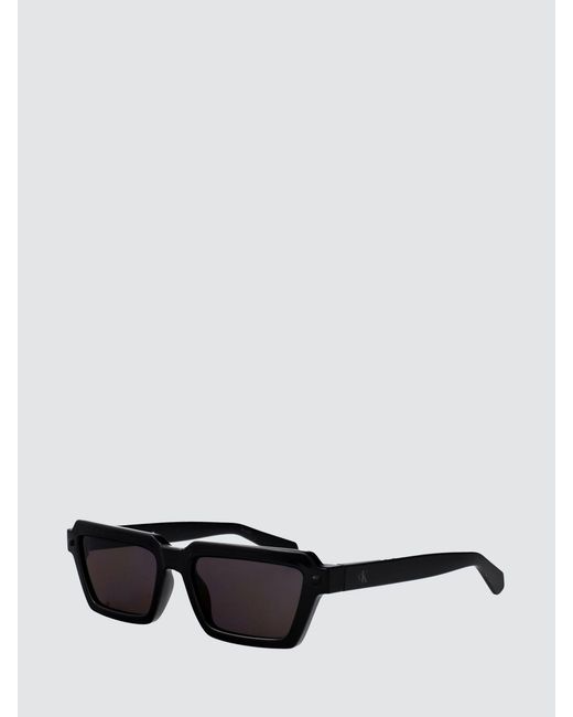 Calvin Klein Black Cat-Eye Acetate Sunglasses With Monogram Logo
