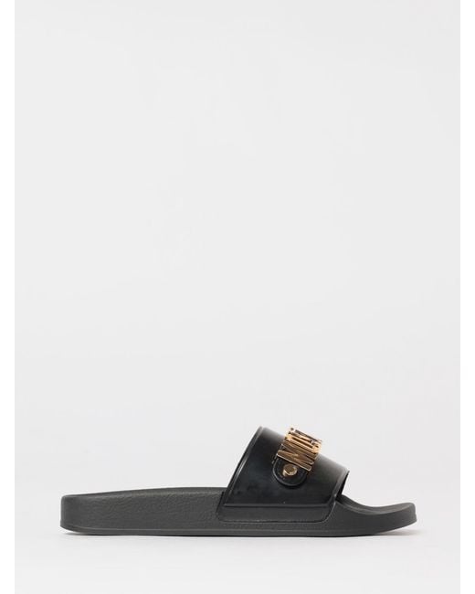 Moschino Couture White Pvc Sliders With Logo for men