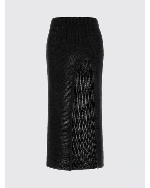 Alanui Black Cotton Blend Skirt