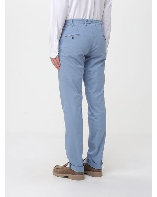 Mason's Blue Cotton Stretch Chino Trousers for men