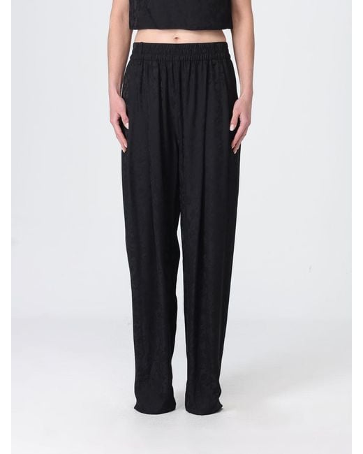 Pinko Black Bedonia Viscose Blend Palazzo Trousers
