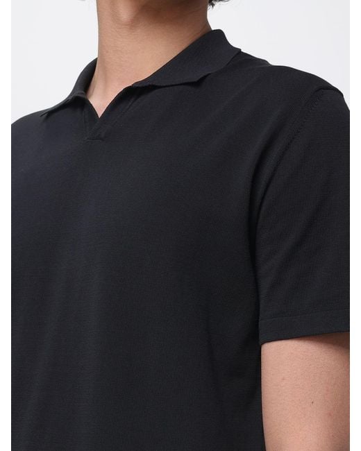 Dondup Black Cotton Knit Polo Shirt for men