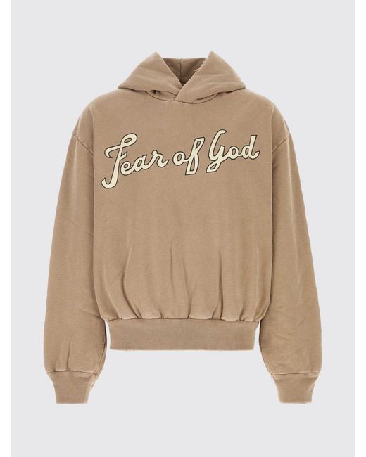 Fear Of God Natural Cotton Hoodie With Logo for men