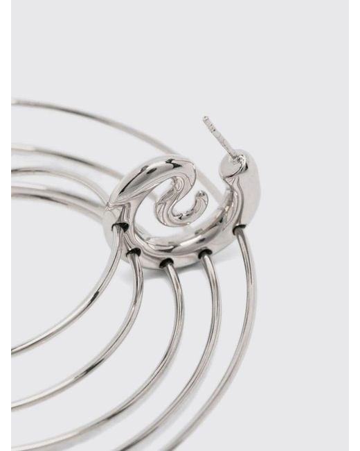 Panconesi White Serpent Chromed Brass Earrings