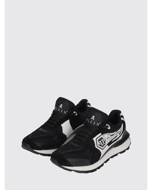 Philipp Plein White Leather And Mesh Sneakers for men