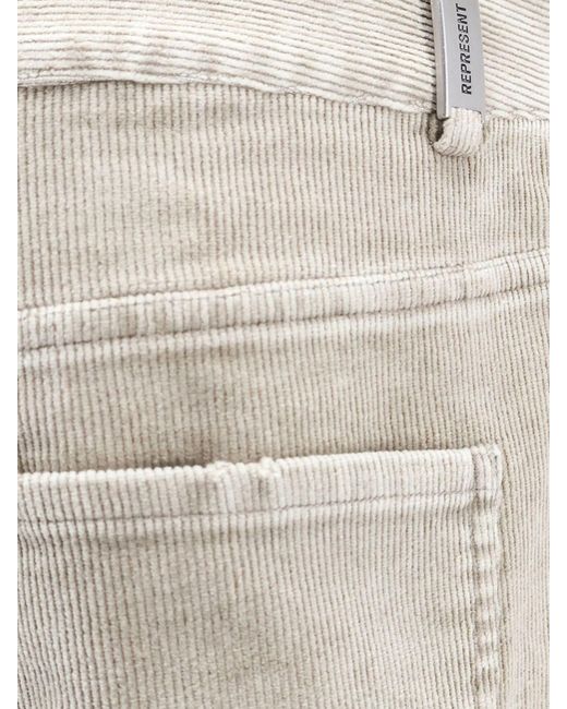 Represent Gray Velvet Wide-Leg Trousers for men