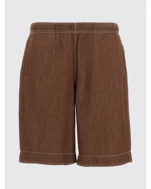 Paul Smith Brown Knee-Length Cotton Shorts With Drawstring Waist for men