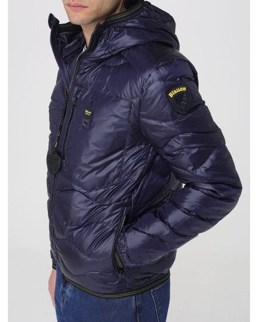 Blauer Blue Quilted Padded Nylon Down Jacket for men