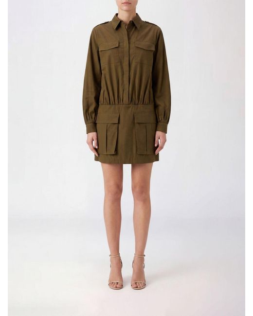 7 For All Mankind Green Mini Shirtdress