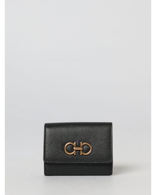 Ferragamo Gray Gancini Grained Leather Wallet