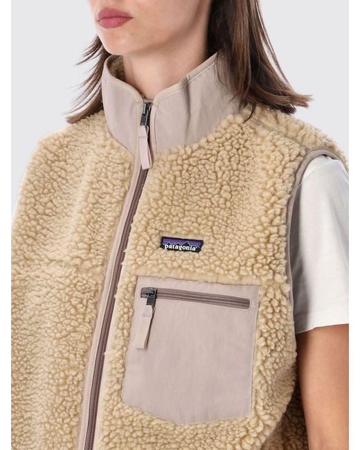Patagonia Natural Classic Retro-X High-Neck Fleece Vest With Patch Pocket