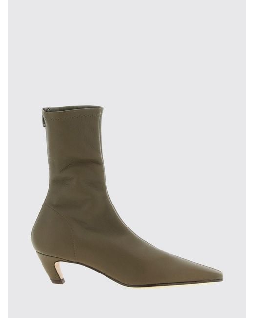 Khaite Green Arizona Nappa Leather Ankle Boots