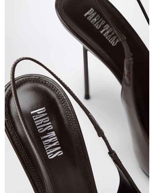 Paris Texas White Lidia Patent Leather Slingback Pumps With High Heel