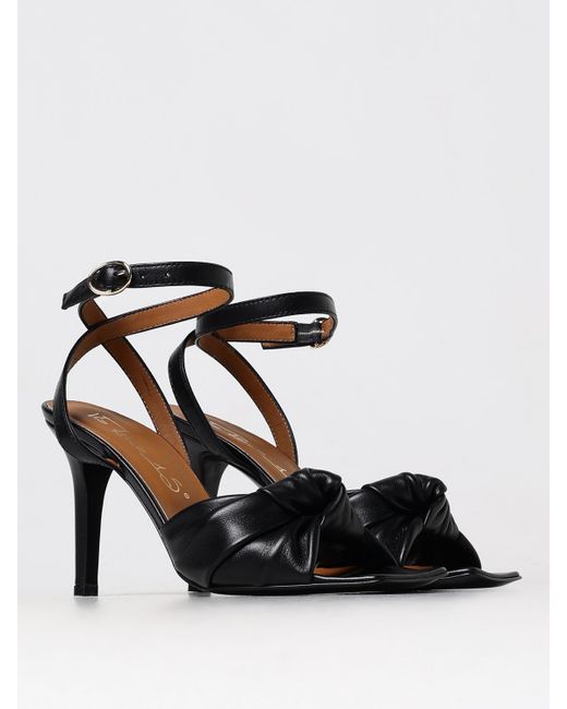 Via Roma 15 Black Heeled Sandals