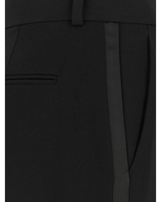 The Row Blue Lind Flared Wool Trousers With Mid-Rise Waist And Belt Loops