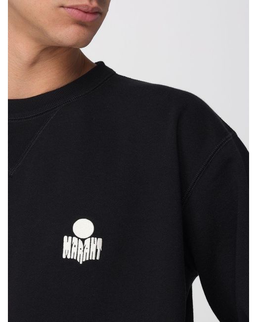 Isabel Marant Blue Cotton Logo Crewneck Sweatshirt for men