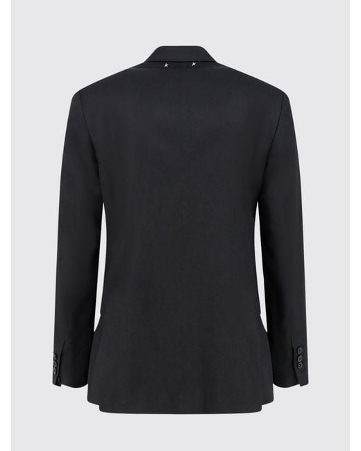 Golden Goose Deluxe Brand Blue Double-Breasted Wool Blazer With Peak Lapels for men