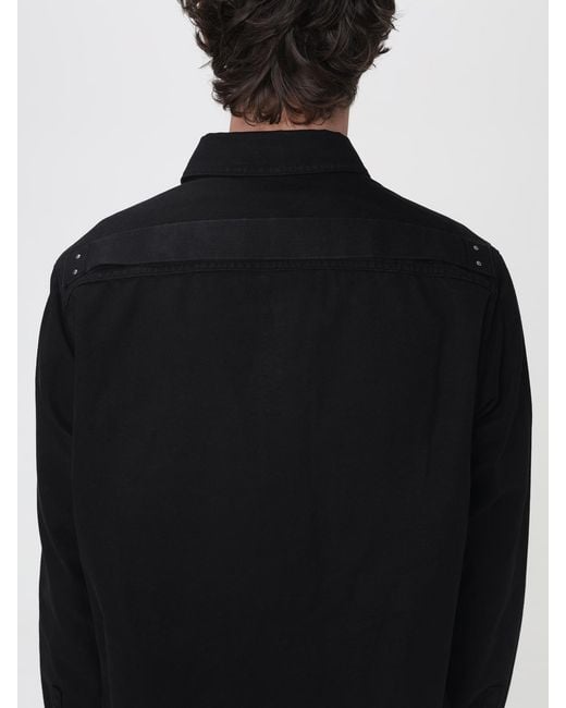 Rick Owens Blue Cotton Shirt Jacket for men