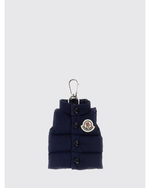 Moncler Blue Nylon Keyring for men