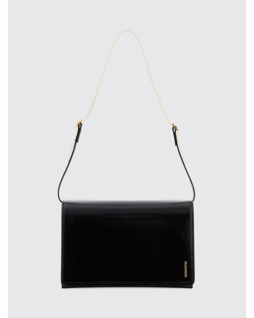 Jil Sander White File Calfskin Shoulder Bag