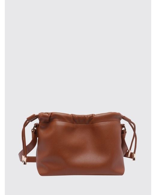A.P.C. Brown Ninon Mini Synthetic Leather Crossbody Bag With Drawstring Closure
