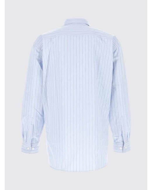 Dries Van Noten Blue Striped Cotton Shirt for men