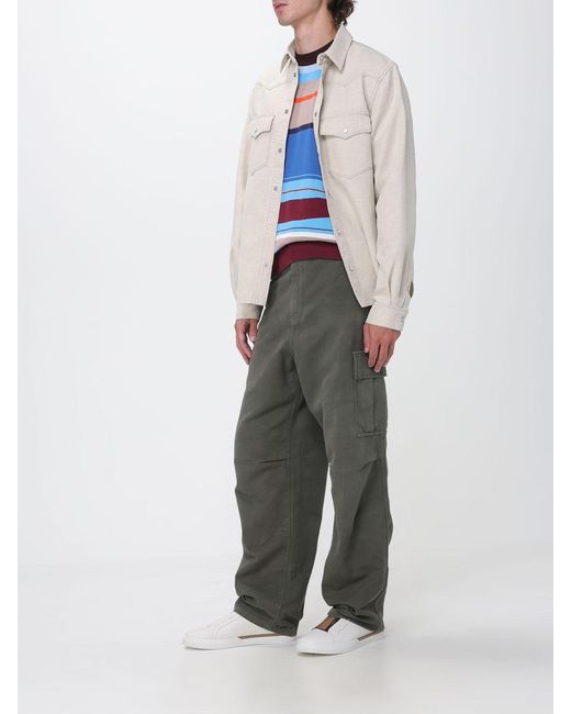 Fendi White Printed Cotton Shirt Jacket With Classic Collar And Patch Pockets for men